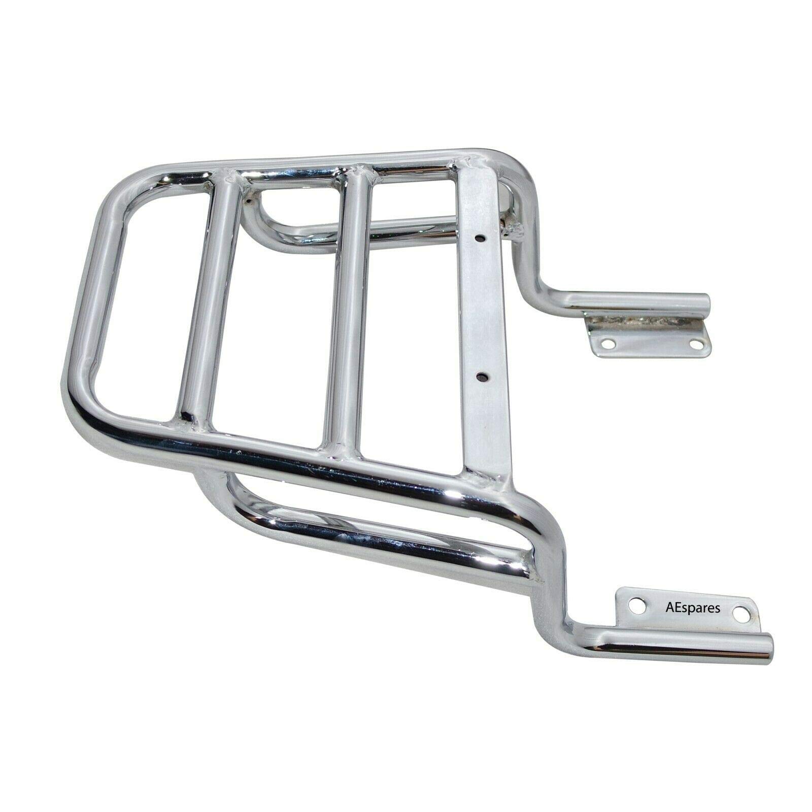 Heavy-Duty Steel Chrome Rear Rack Luggage Carrier for Royal Enfield Interceptor 650cc Motorcycle - Perfect for Touring, Commuting & Adventure Riding