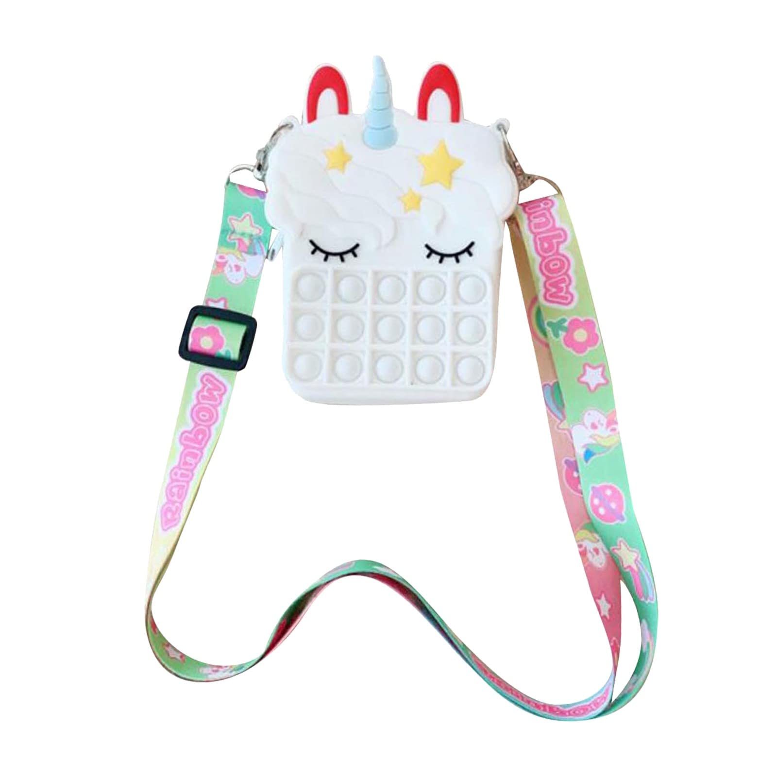 OrchidAmor Pop It Fidget Toy Bag - Silicone Stress Relief Pendant Purse for Adults & Kids | Mini Wallet Coin Purse | Anxiety Relief Handbag for Women | Perfect for Travel, Work & Sensory Play