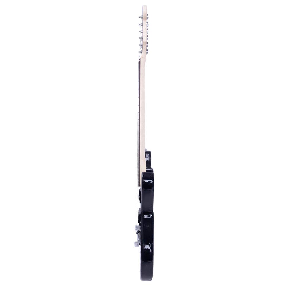 Lightning Style Electric Guitar with Power Cord, Strap, Gig Bag & Plectrums - Black & Dark Blue | Perfect for Beginners, Live Performances & Home Practice