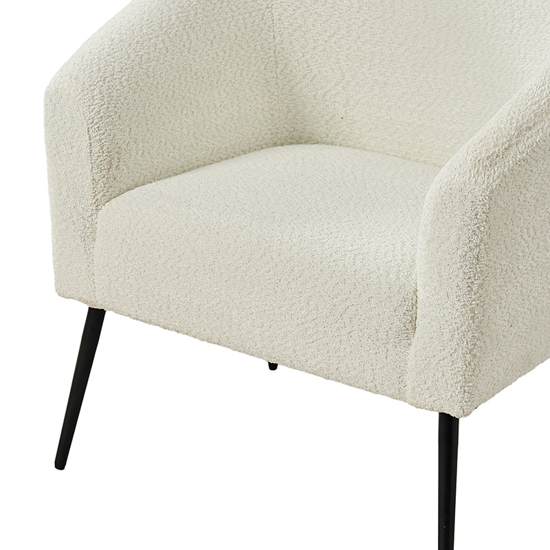 Gregory Modern Boucle Armchair - Mid Century Style Accent Chair with Soft Fabric Upholstery for Living Room, Bedroom & Office Decor