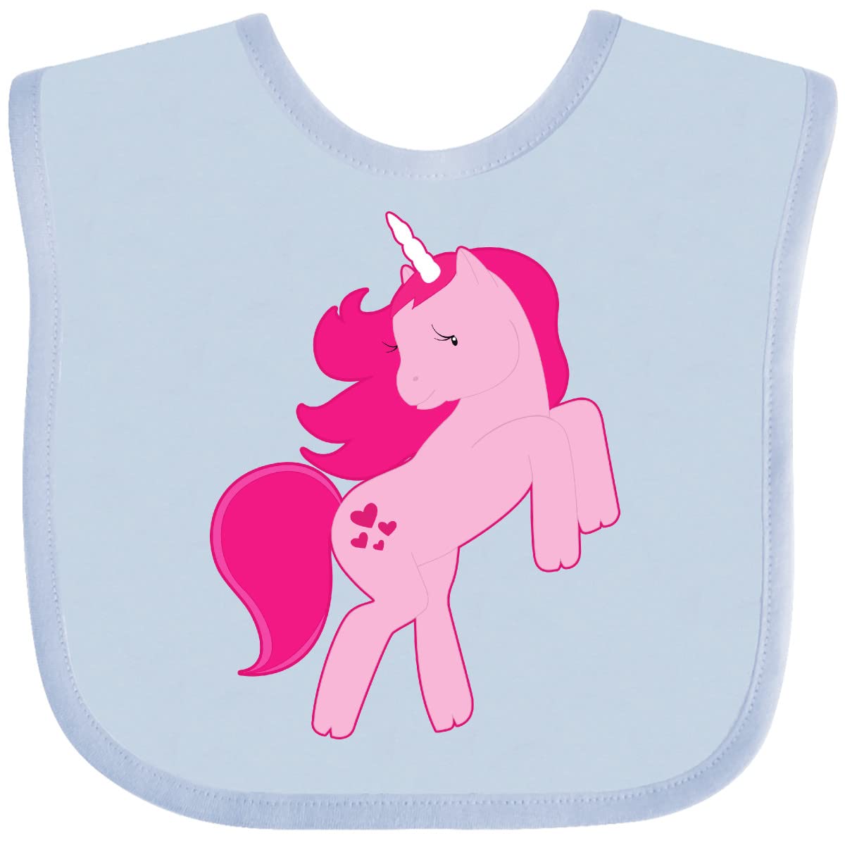 Inktastic Pink Unicorn Baby Bib - Soft Cotton Drool Bib for Infants & Toddlers - Cute Feeding Bib for Mealtime, Daycare & Photo Shoots