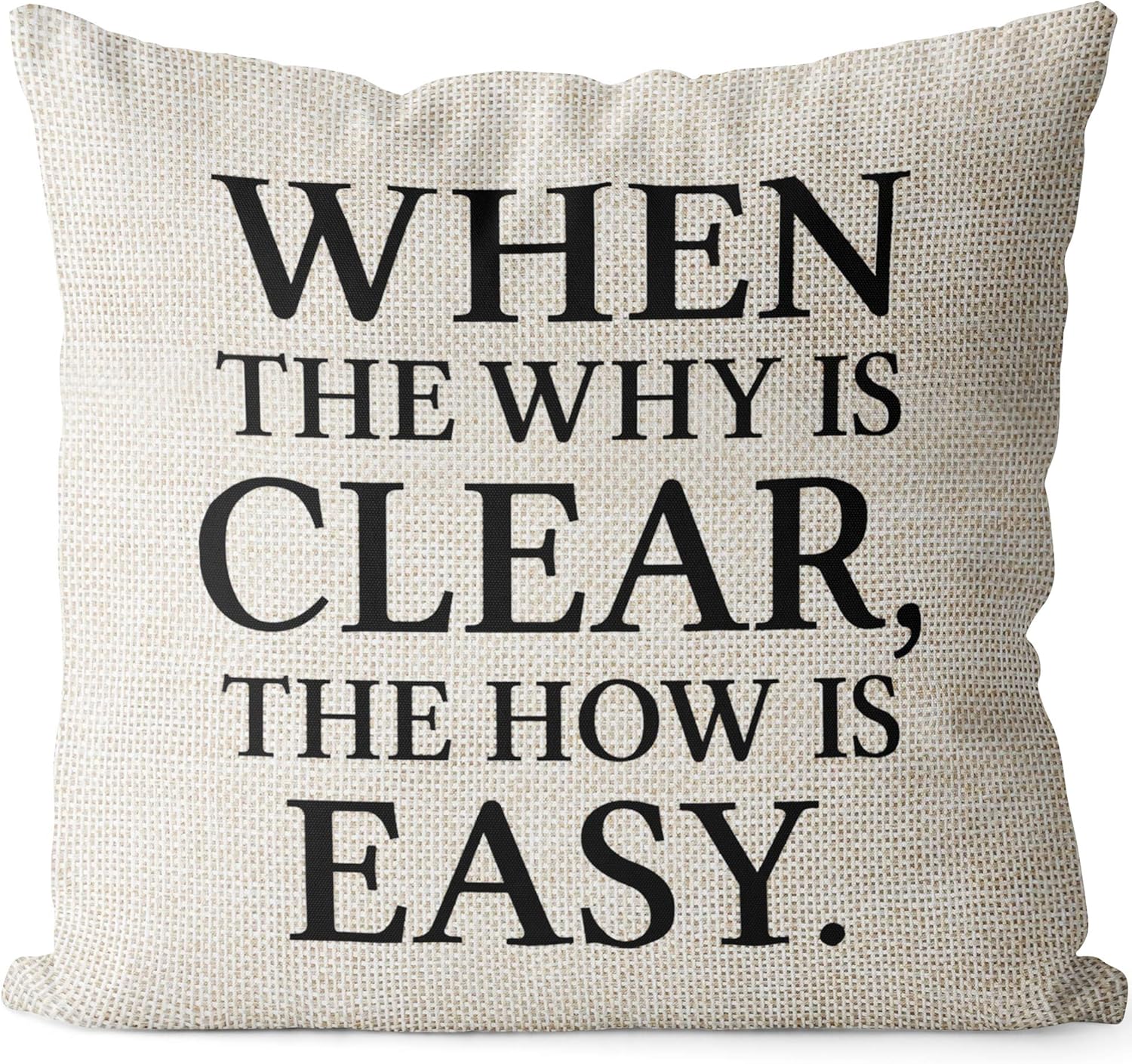 NTBAY Motivational Linen Throw Pillow Cover 18x18 Inches - Inspirational Words Decor for Sofa, Couch & Bed - Perfect for Living Room, Bedroom & Office Decor