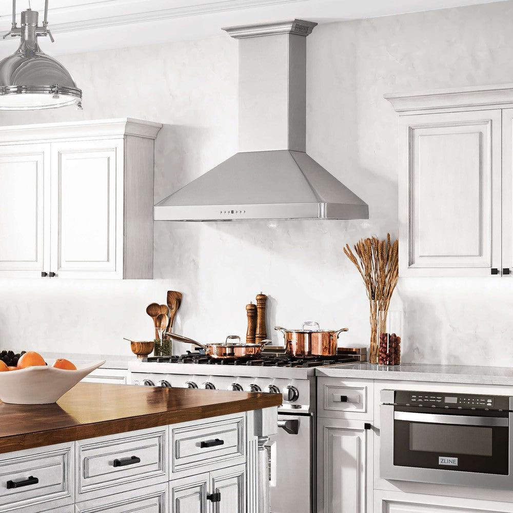 ZLINE Stainless Steel Wall Mount Range Hood with Built-in CrownSound Bluetooth Speakers (KF2CRN BT) - Perfect for Modern Kitchens & Open-Concept Living Spaces