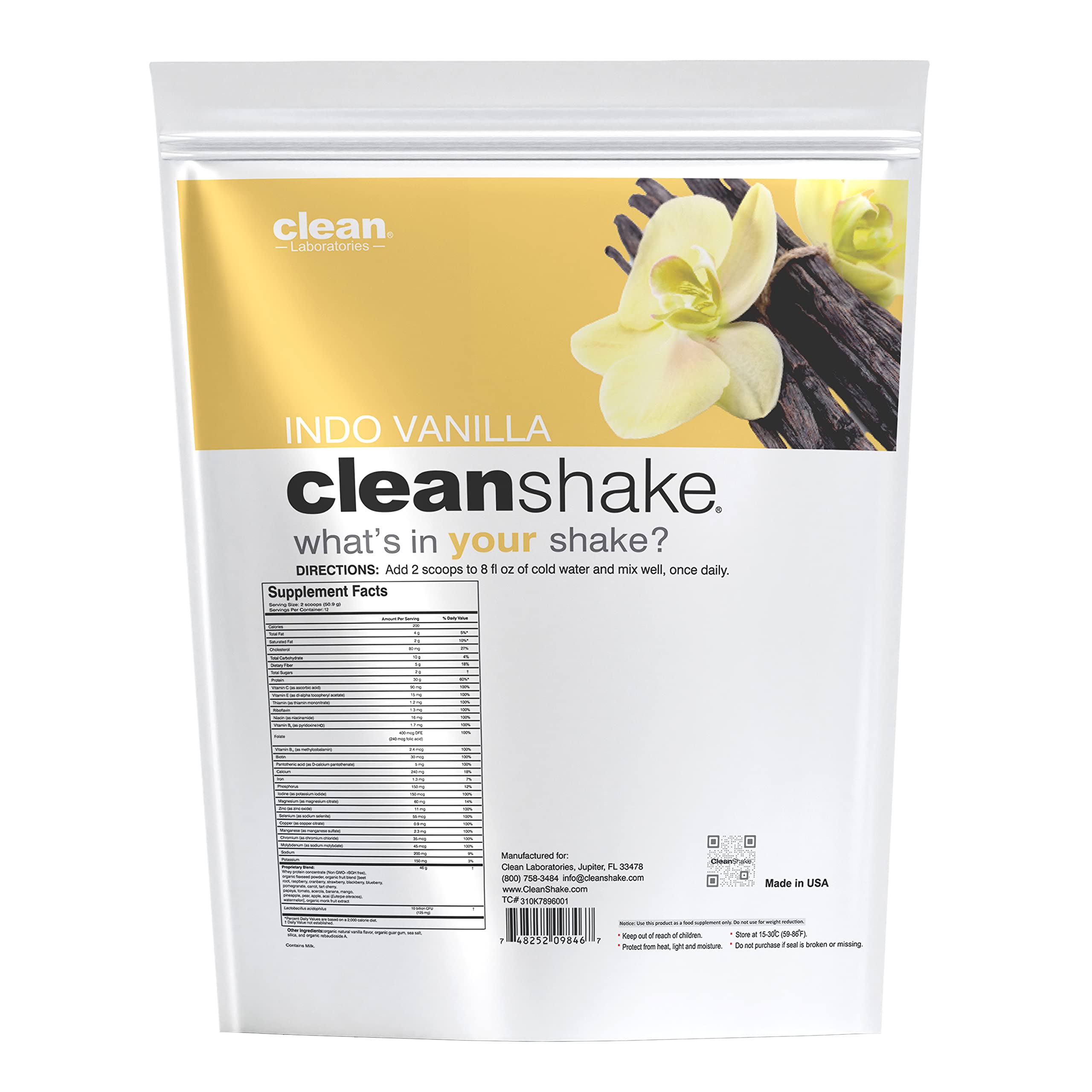 CleanShake Ultra-Premium Protein Shake - Organic Whey Protein Powder with 21 Superfoods, 23 Vitamins & Minerals | Non-GMO, rBGH-Free Grass Fed Whey | Informed Protein Certified | Perfect for Post-Workout Recovery & Healthy Meal Replacement