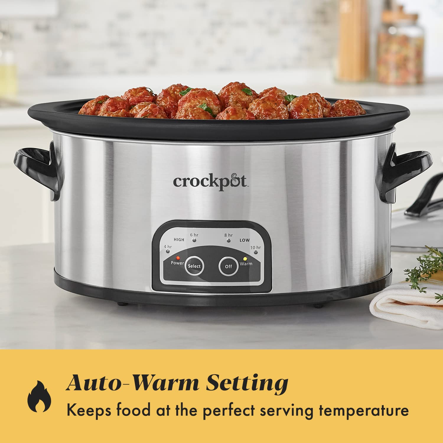 Crock-Pot 6 Quart Programmable Slow Cooker with Digital Timer & Auto Keep Warm - Stainless Steel Electric Crock Pot for Soups, Stews, Chili & Family Dinners