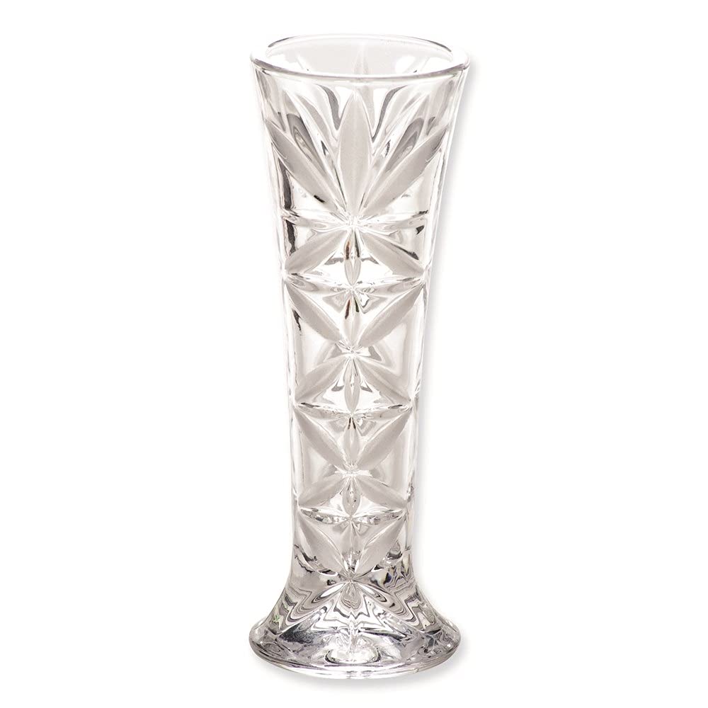 Small Crystal Bud Vase for Flowers - Elegant Diamond-Cut Glass Vase for Home Decor, Wedding Centerpieces & Tabletop Arrangements | Perfect Gift for Women