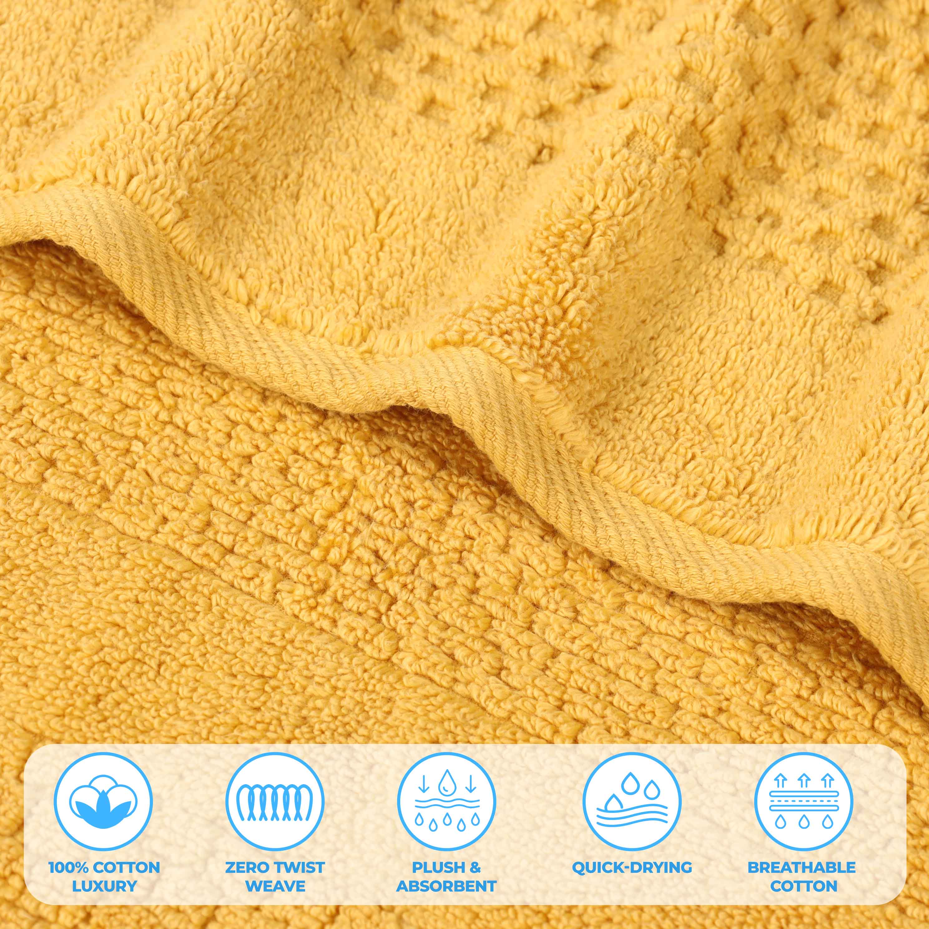 Playa Zero Twist Cotton Solid Waffle Textured Bath Sheets - Ultra Soft & Absorbent Set of 2 | Luxury Spa & Bathroom Essentials for Hotels & Home Use
