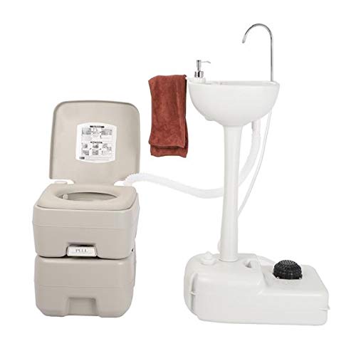 Portable Outdoor Hand Washing Station with Removable Sink, Towel Holder & Wheels - Perfect for Camping, Worksites, Events & Outdoor Gatherings