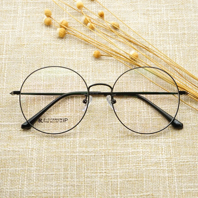 Aimee Unisex Full Rim Round Titanium Eyeglasses 33566 - Lightweight & Durable Frame for Men & Women - Perfect for Reading, Work & Everyday Use
