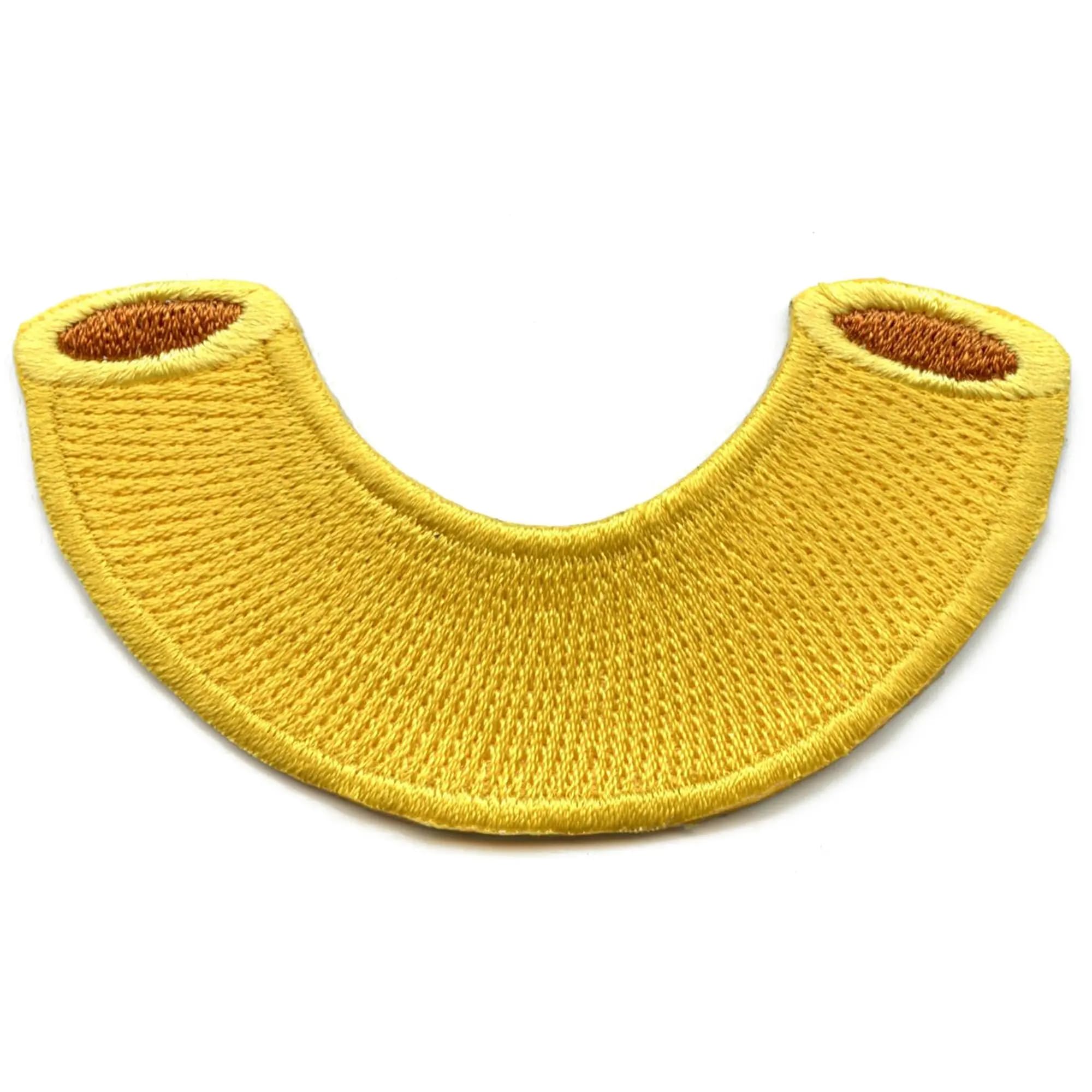 Macaroni Noodle Embroidered Iron On Patch for DIY Clothing, Backpacks & Denim Jackets - Fun Pasta-Themed Sewing Accessory