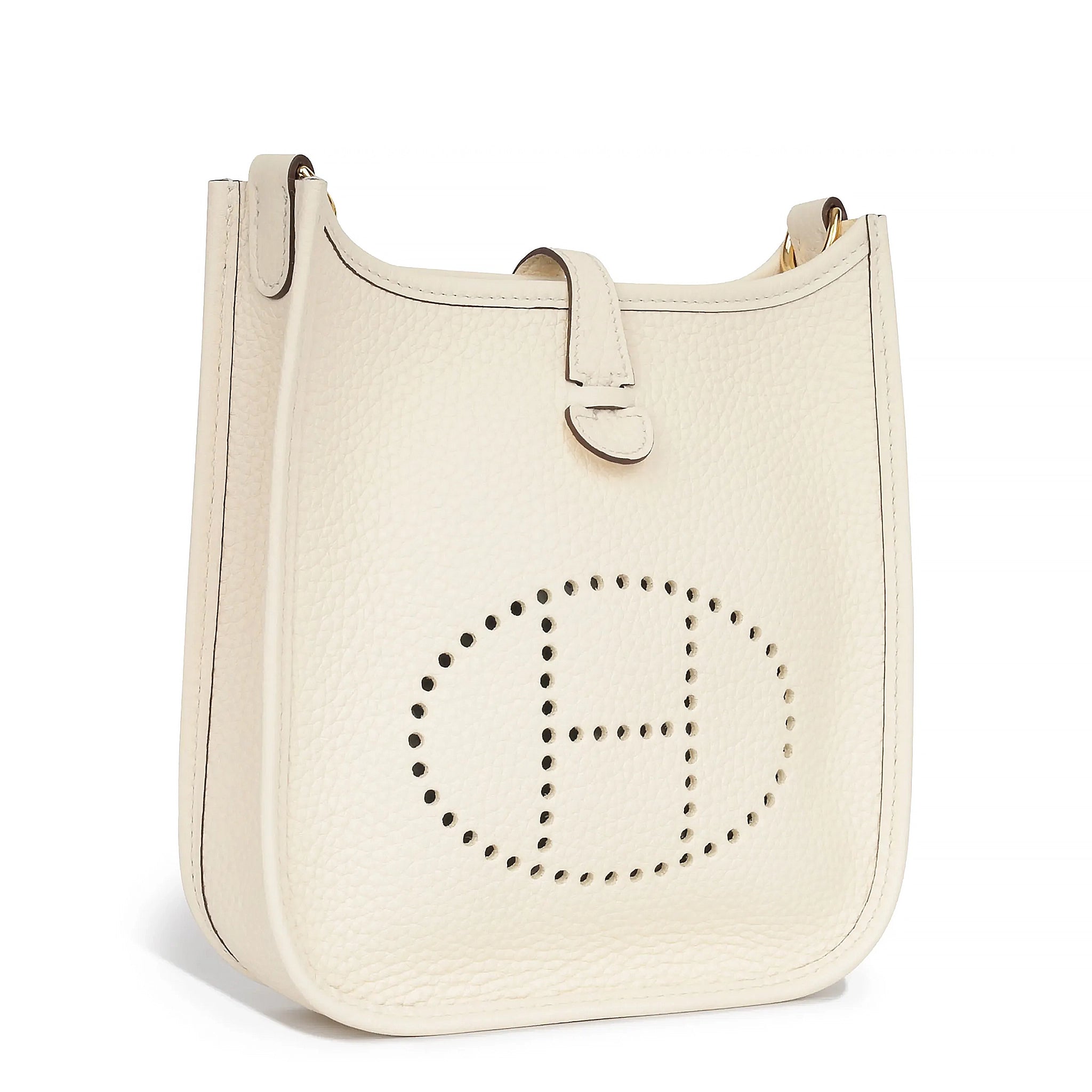 Hermès Evelyne Mini 16 Crossbody Bag in Nata Clemence Leather with Gold Hardware - Perfect for Everyday Use & Casual Outings