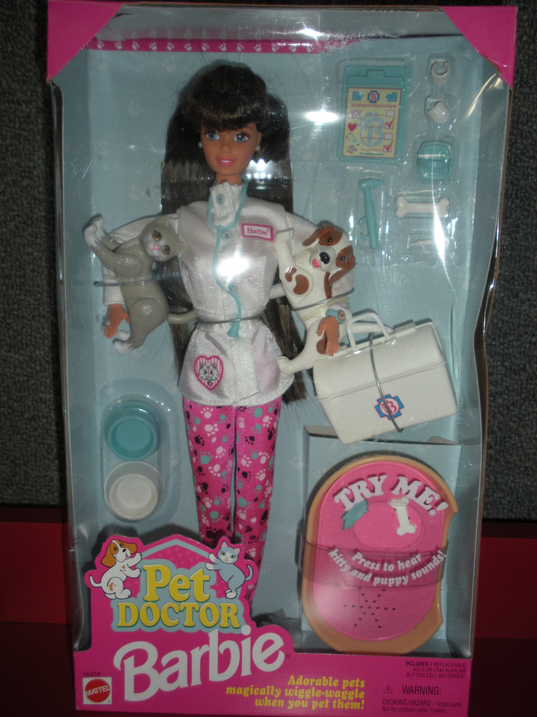 Barbie Pet Doctor Doll Brunette - Interactive Vet Playset for Kids | Perfect for Role Play & Animal Care Pretend Play