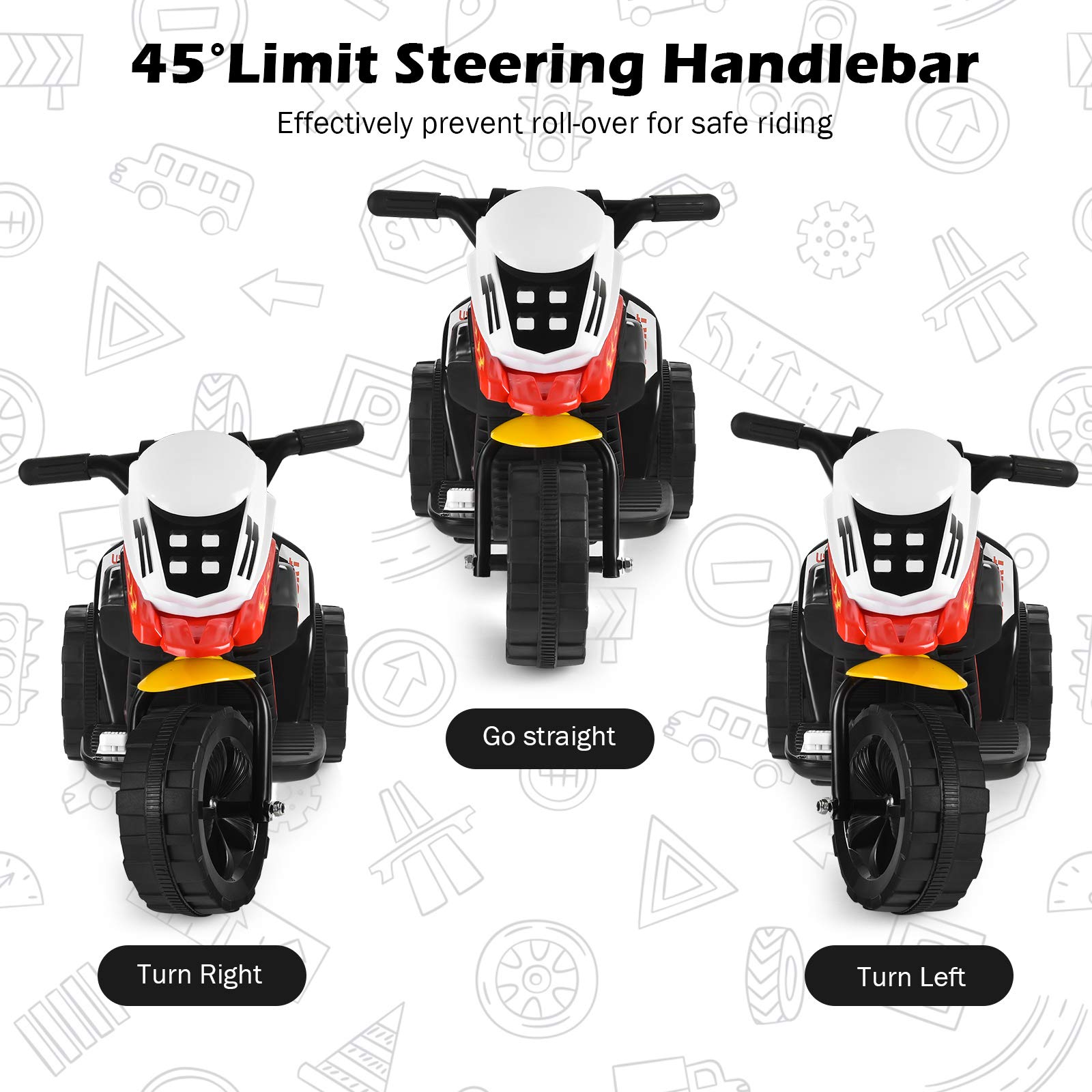 HONEY JOY 6V Kids Electric Motorcycle with Training Wheels - Ride-On Toy for Boys & Girls (Black) - Outdoor Play & Gifts