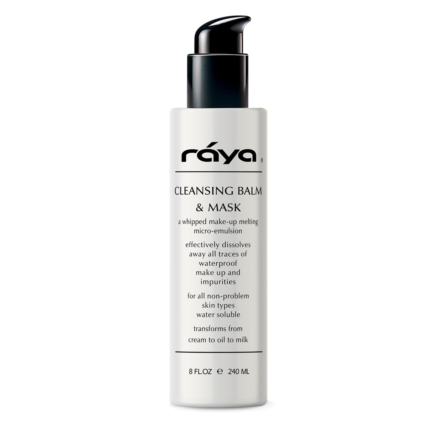 Raya Facial Cleansing Balm & Mask (155ml) - Natural Water-Soluble Cleanser, Waterproof Makeup Remover for Dry & Combination Skin | Gentle Cleansing Mask for Daily Skincare & Night Routine | Perfect for Travel & Sensitive Skin Care