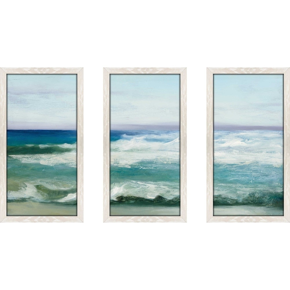 Azure Ocean by Julia Purinton - Framed Acrylic Wall Art Set in Blue | Modern Coastal Decor for Living Room, Bedroom & Office