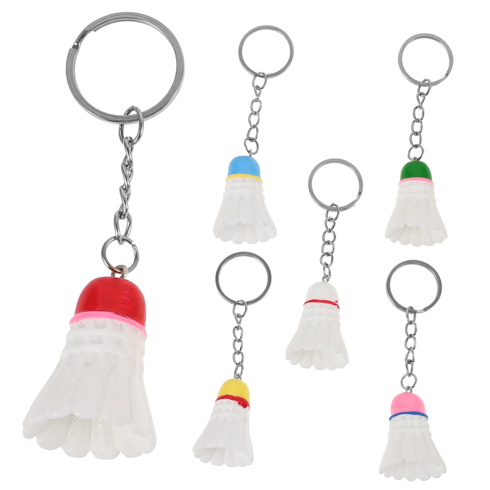 Anneome 6pcs Badminton Keychains - Stylish Badminton Ball Key Rings for Women, Perfect for Sports Enthusiasts, Gift Giving, and Bag Decorations