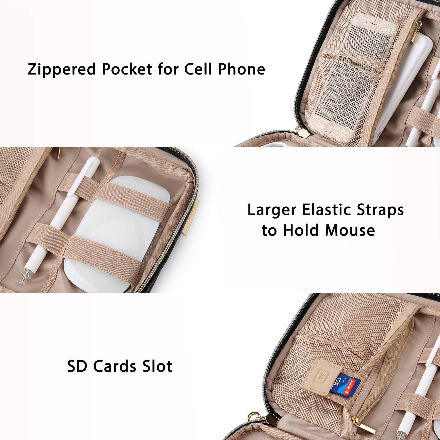 BAGSMART Electronics Organizer Travel Case - Waterproof Cable Organizer Bag for Laptops, Phones & Accessories | Portable Tech Storage Pouch for Women & Men | Perfect for Business Trips, Vacations & Daily Commute