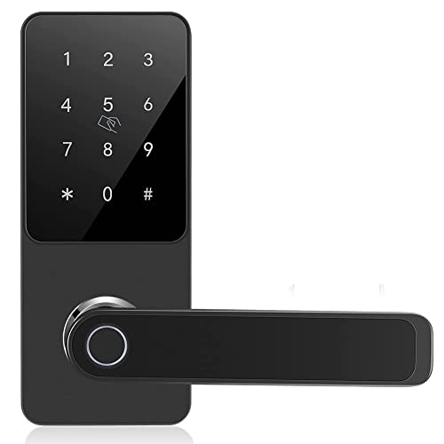 SHIJIANX Smart Door Lock - Fingerprint, Touch Digital Keypad & IC Card Entry - Keyless Electronic Deadbolt for Home, Office & Hotel Use - Secure & Convenient Smart Lock (Size B) - Perfect for Airbnb Rentals & Vacation Homes