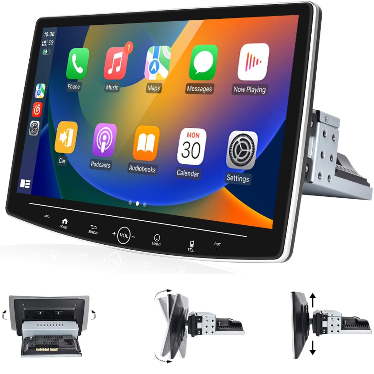 10.1 Inch Adjustable Touchscreen Car Radio - Android 11 Stereo with 2GB+32GB, Wireless Apple CarPlay & Android Auto - GPS/WiFi/Bluetooth/FM/SWC/Backup Camera - Perfect for Upgrading Your Car's Entertainment System on Long Road Trips & Daily Commutes