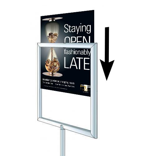 24x36 Modern Poster Display Stand - Double Sided Top Load Frame for Retail, Trade Shows & Events | Durable Sign Holder for Advertising & Promotions