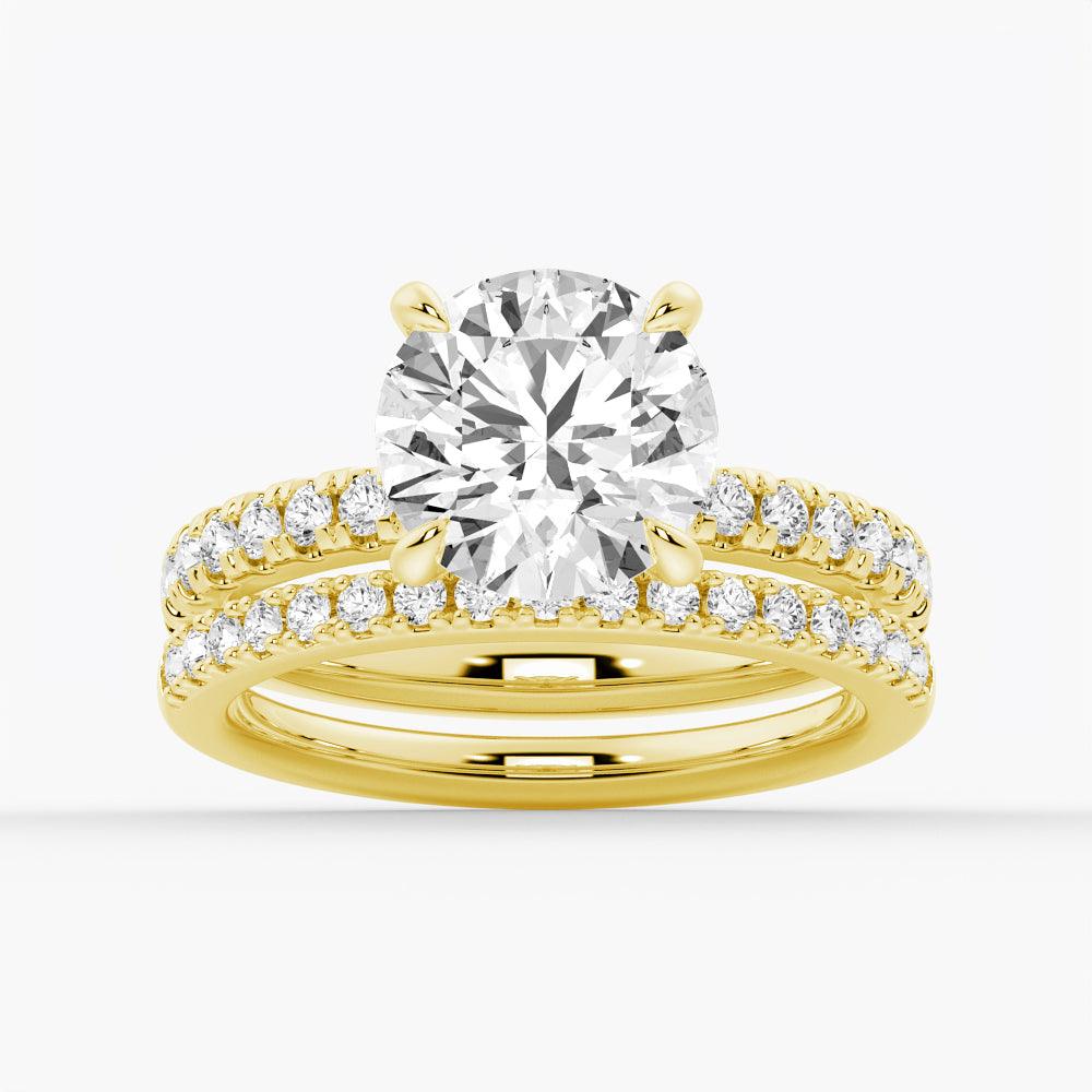 1.5 Carat Round Moissanite Engagement Ring with Pavé Band & Hidden Halo - Perfect for Proposals, Weddings & Anniversary Gifts