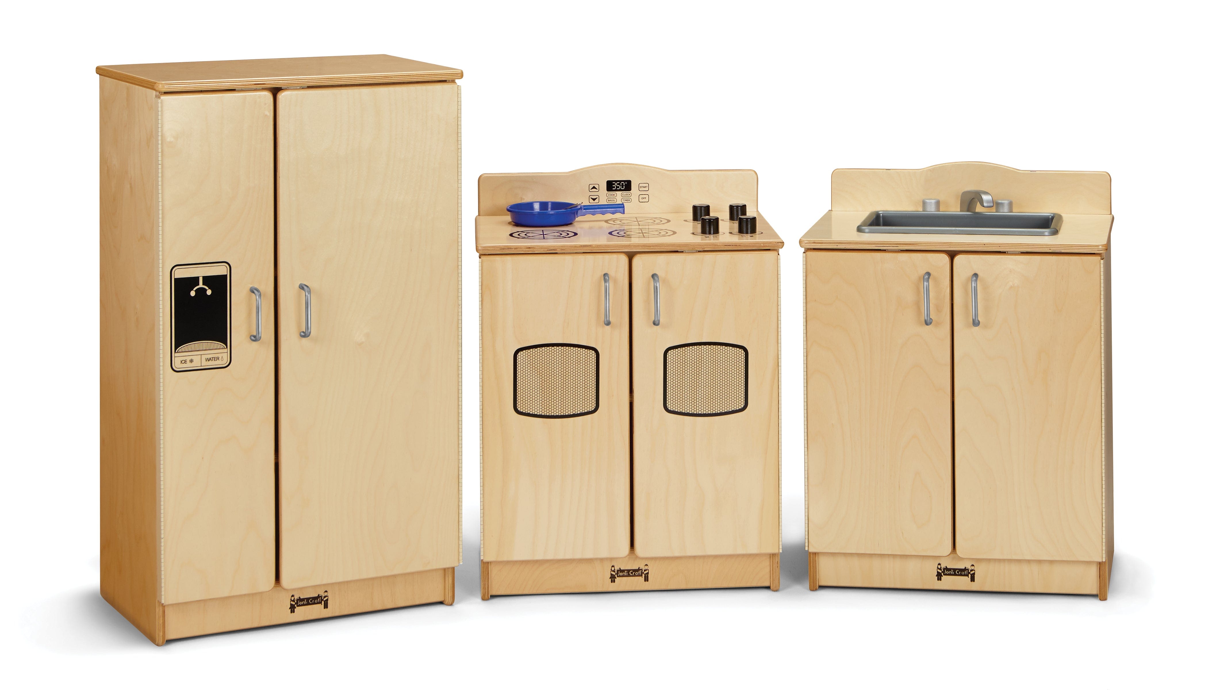 Premium 3-Piece Kitchen Playset for Kids by Jonti Craft - Pretend Play Cooking Toy for Toddlers & Preschoolers | Perfect for Daycare, Preschool & Home Playroom