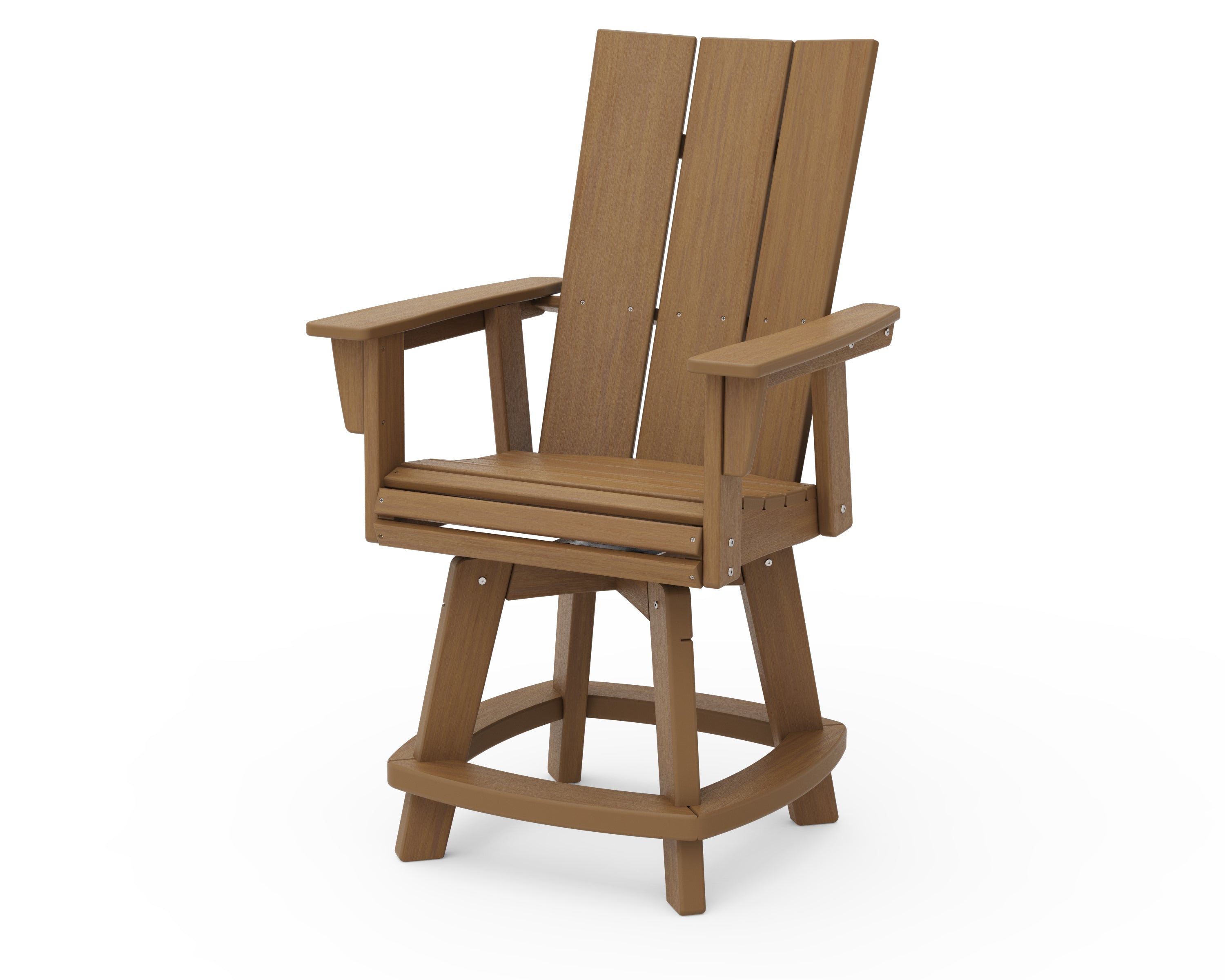POLYWOOD Modern Curveback Adirondack Swivel Counter Chair - Outdoor Bar Stool for Patio, Deck & Poolside - Weather-Resistant & Durable