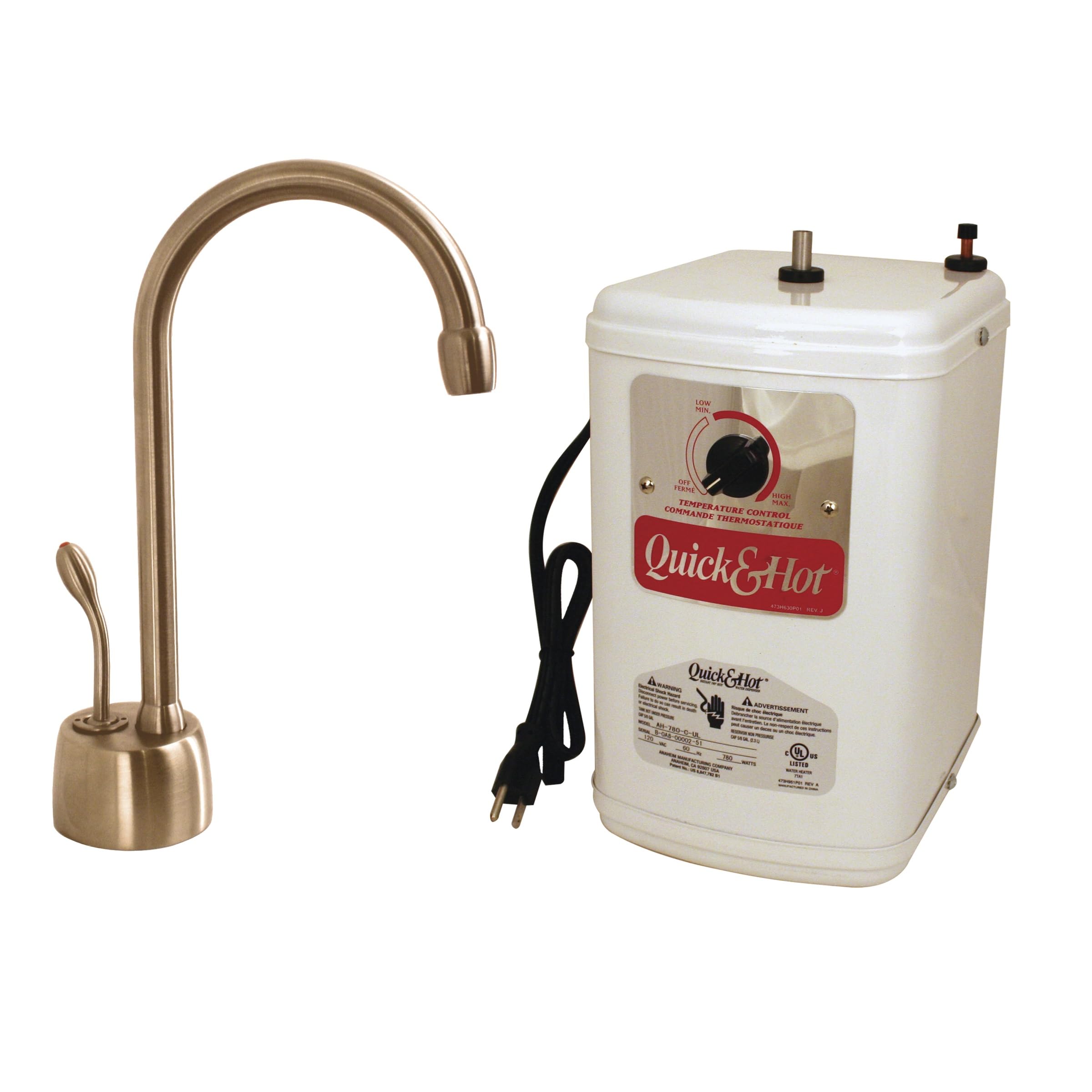 Westbrass D271H-11 Velosah 9-Inch Single Handle Hot Water Dispenser Faucet with Thermostatic Tank in Antique Copper - Perfect for Kitchen, Office, or Home Bar Instant Hot Water Needs