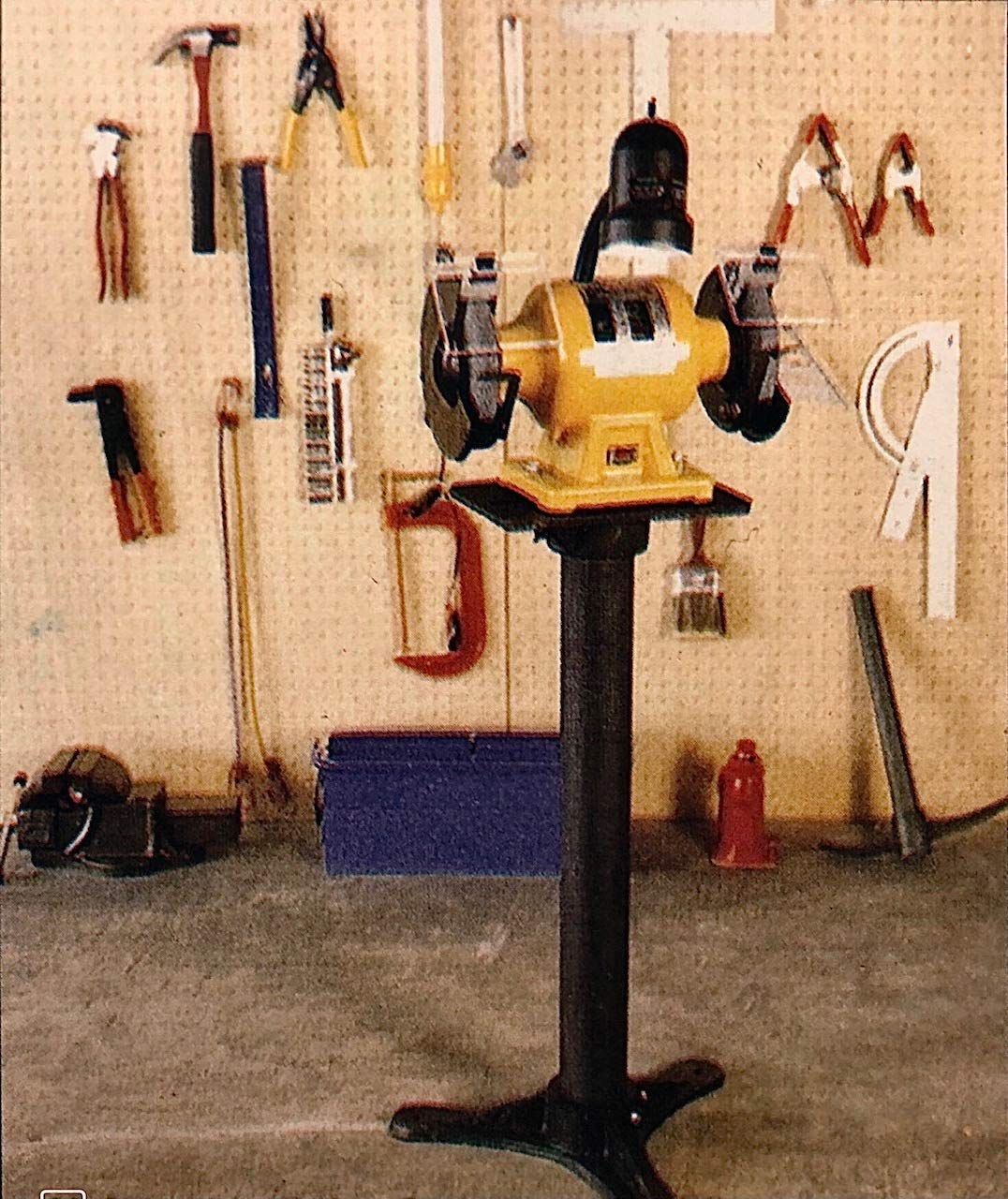 Heavy Duty Bench Grinder Stand - Universal Mounting Base for 6-8 Inch Bench Grinders | Stable Workbench Support for Metalworking, Woodworking & DIY Projects