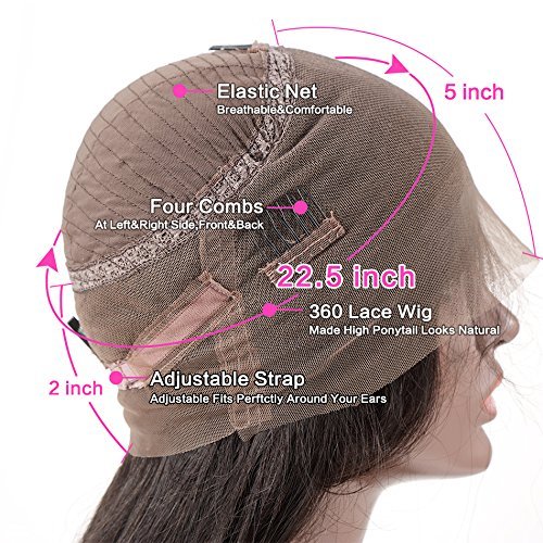 360 Lace Frontal Wig Human Hair Brazilian Remy Curly Glueless Pre-Plucked with Baby Hair - 20 Inch 180% Density Transparent Lace Wig for Black Women | Perfect for Daily Wear, Parties, and Special Occasions