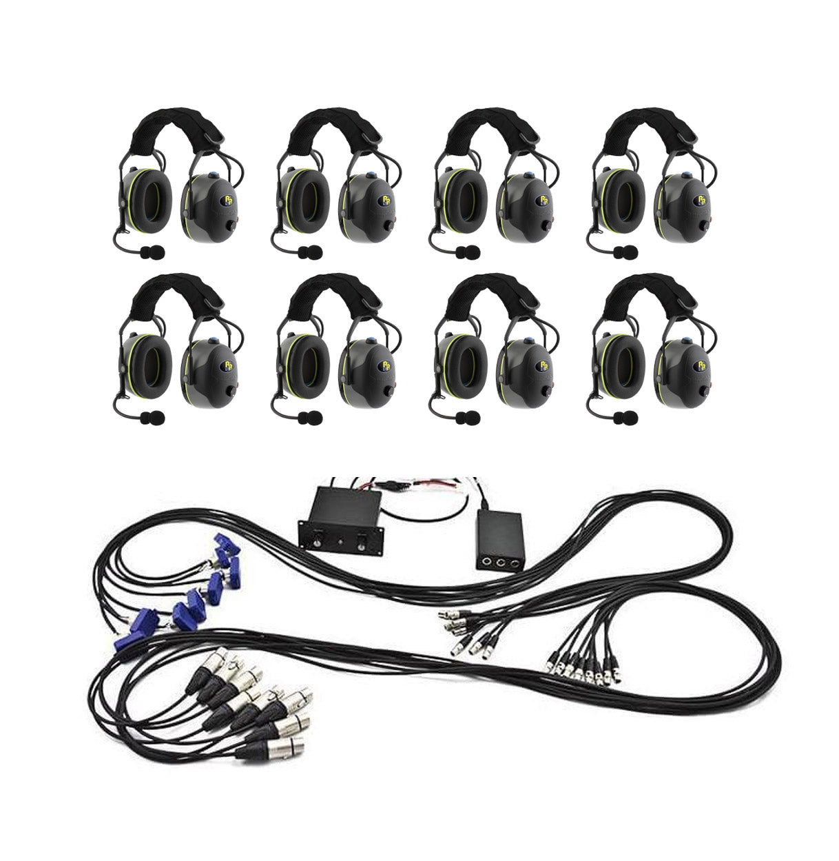 Racing Radios 8P Intercom System - Professional 8-Person Communication for Motorsports & Off-Road Racing - Perfect for Race Cars, Rally Teams & Off-Road Adventures