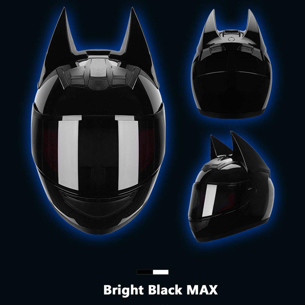 Cat Ear Motorcycle Helmet DOT Certified - Full Face Cool Design for Men & Women - Summer Electric Scooter & Racing Bike Helmet - Perfect for Couples Riding, Urban Commuting & Cosplay Events