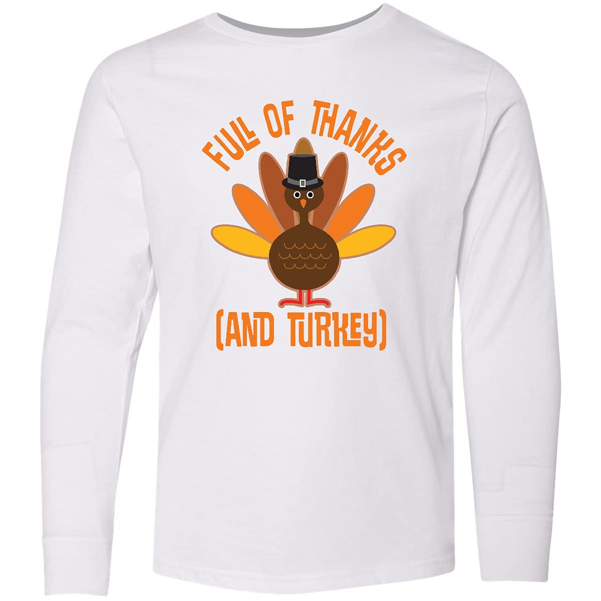 Inktastic Thanksgiving Dinner Holiday Turkey Youth Long Sleeve T-Shirt - Cute Turkey Graphic Tee for Kids, Boys & Girls - Perfect for Family Gatherings, Fall Festivals & Holiday Photos