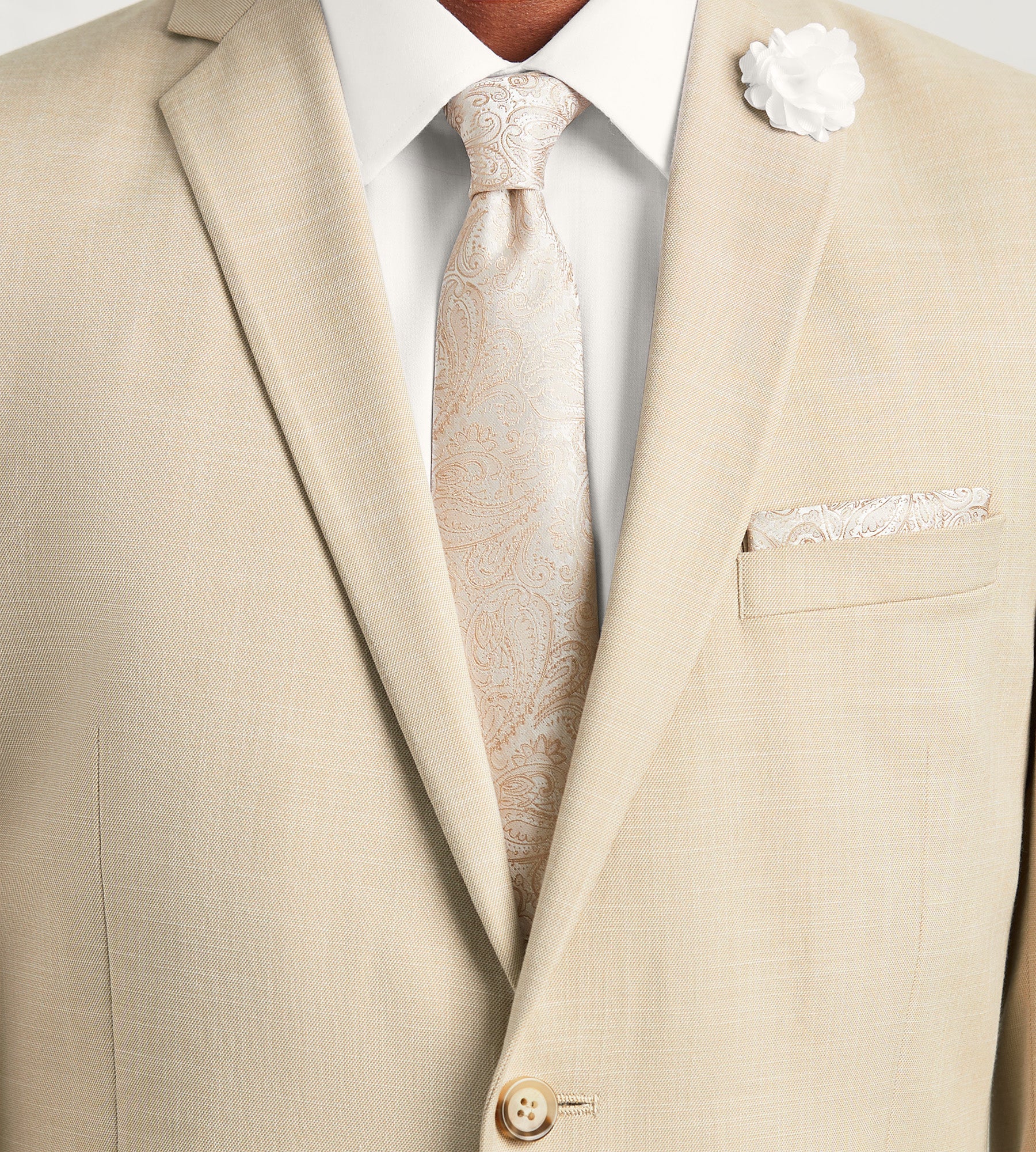 Modern Fit Wheat Solid Suit Jacket for Men - Slim Tailored Blazer for Business, Weddings & Formal Events