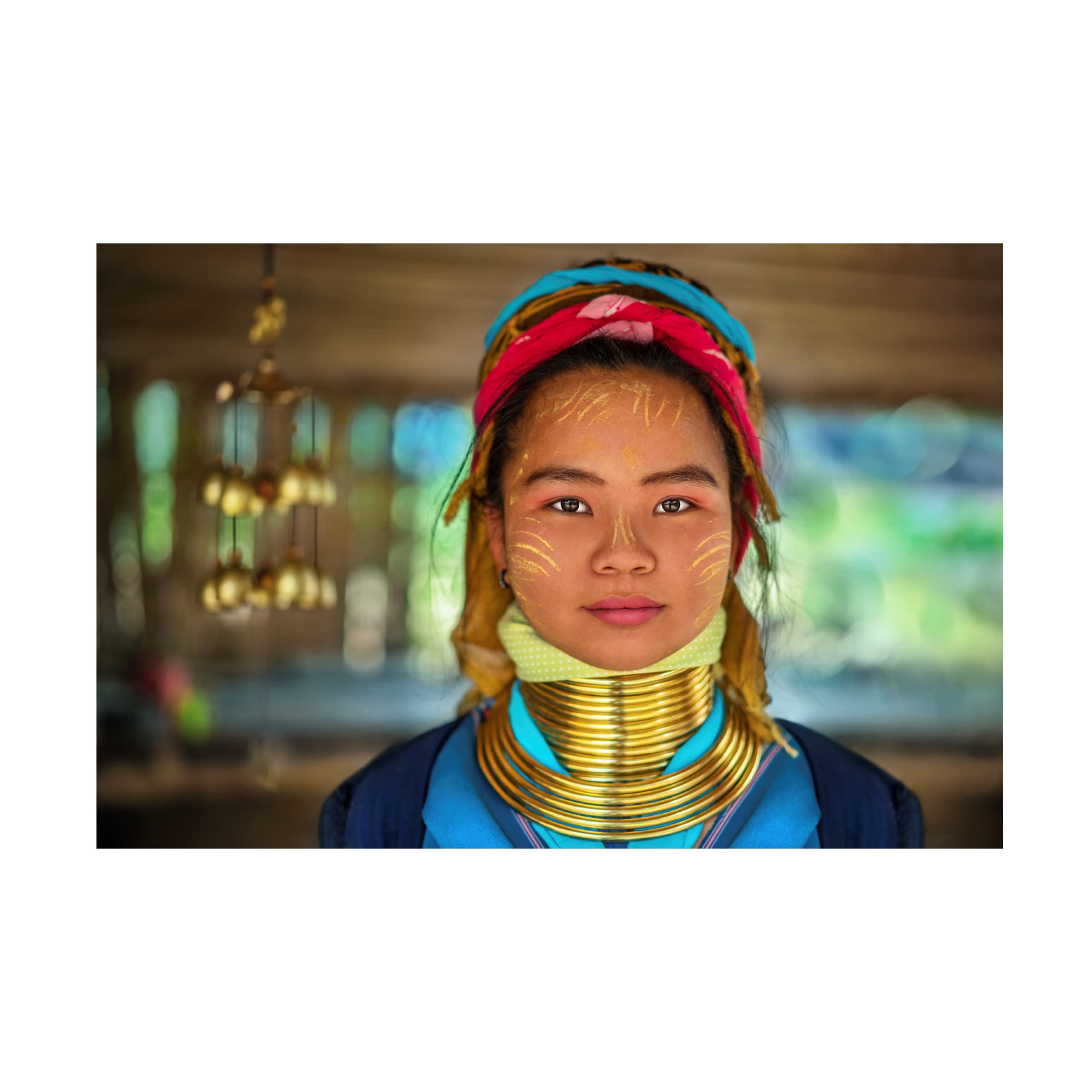 Ben Heine Young Padaung Woman Thailand 5 Canvas Art Print - Handmade Wall Decor for Living Room, Bedroom & Office - Ethnic Portrait Painting for Home & Office Decor