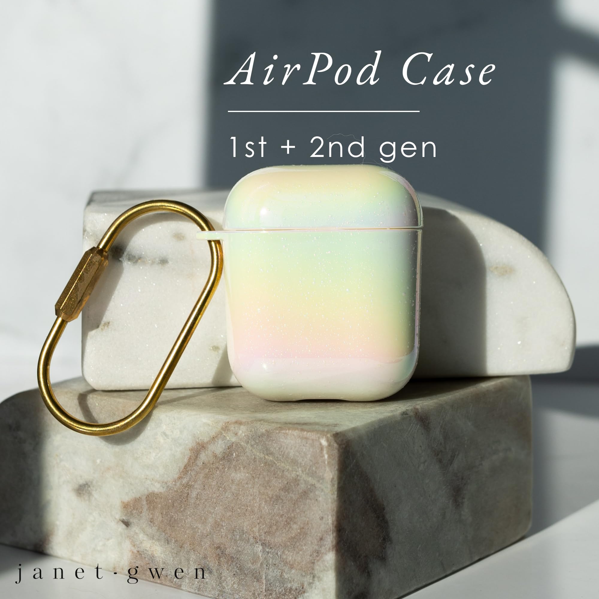 Slim Airpod Case Cover - Hard Shell Keychain for Airpods 1 & 2 | Lightweight Protection for Daily Use