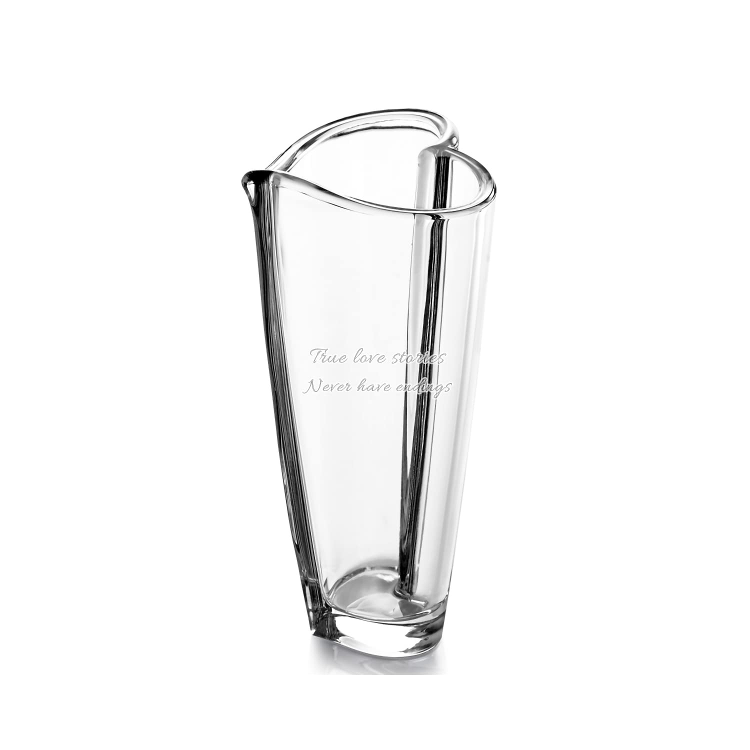Orrefors Personalized 10-Inch Heart Vase - Custom Engraved Romantic Crystal Flower Vase for Anniversary, Wedding & Valentine's Day - Elegant Home Decor & Unique Gift for Her, Wife, Girlfriend - Perfect for Centerpieces, Table Decor & Special Occasions