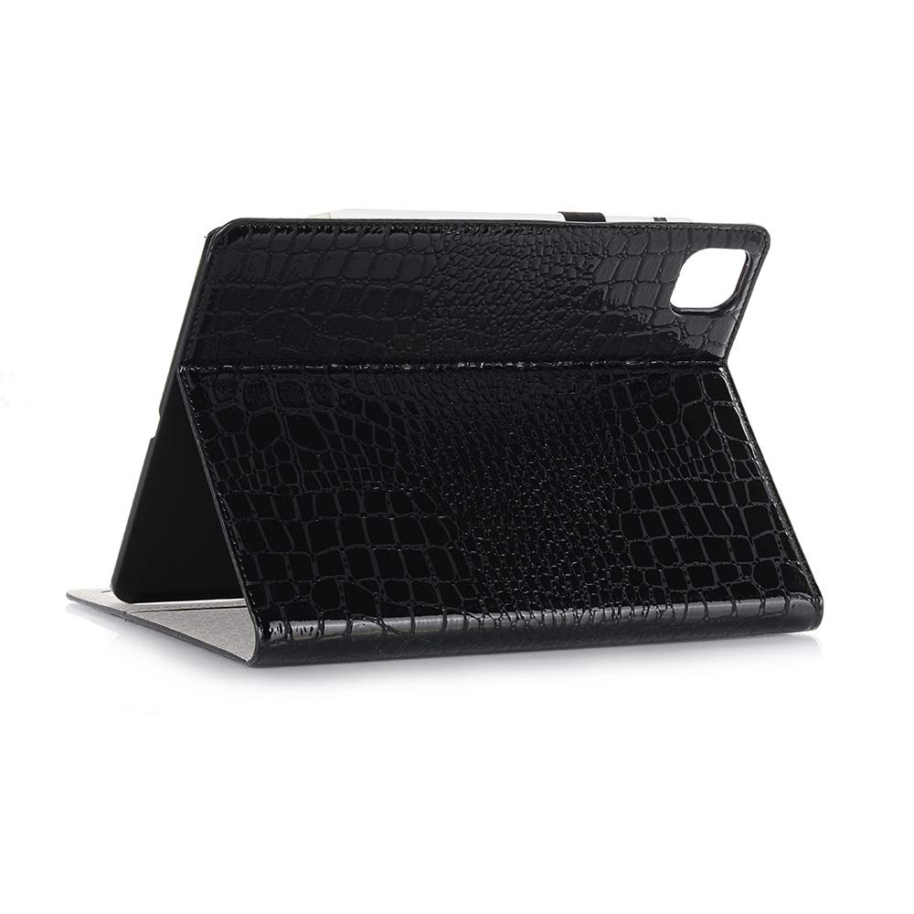 Premium Crocodile-Pattern Synthetic Leather iPad Pro 11-inch Case (6th/5th/4th/3rd Gen) & iPad Air 10.9-inch Case (6th/5th/4th Gen) - Folio Smart Cover with Auto Sleep/Wake, Card Slots & Apple Pencil Holder - Elegant Black for Women - Perfect for Work, Travel & Daily Use