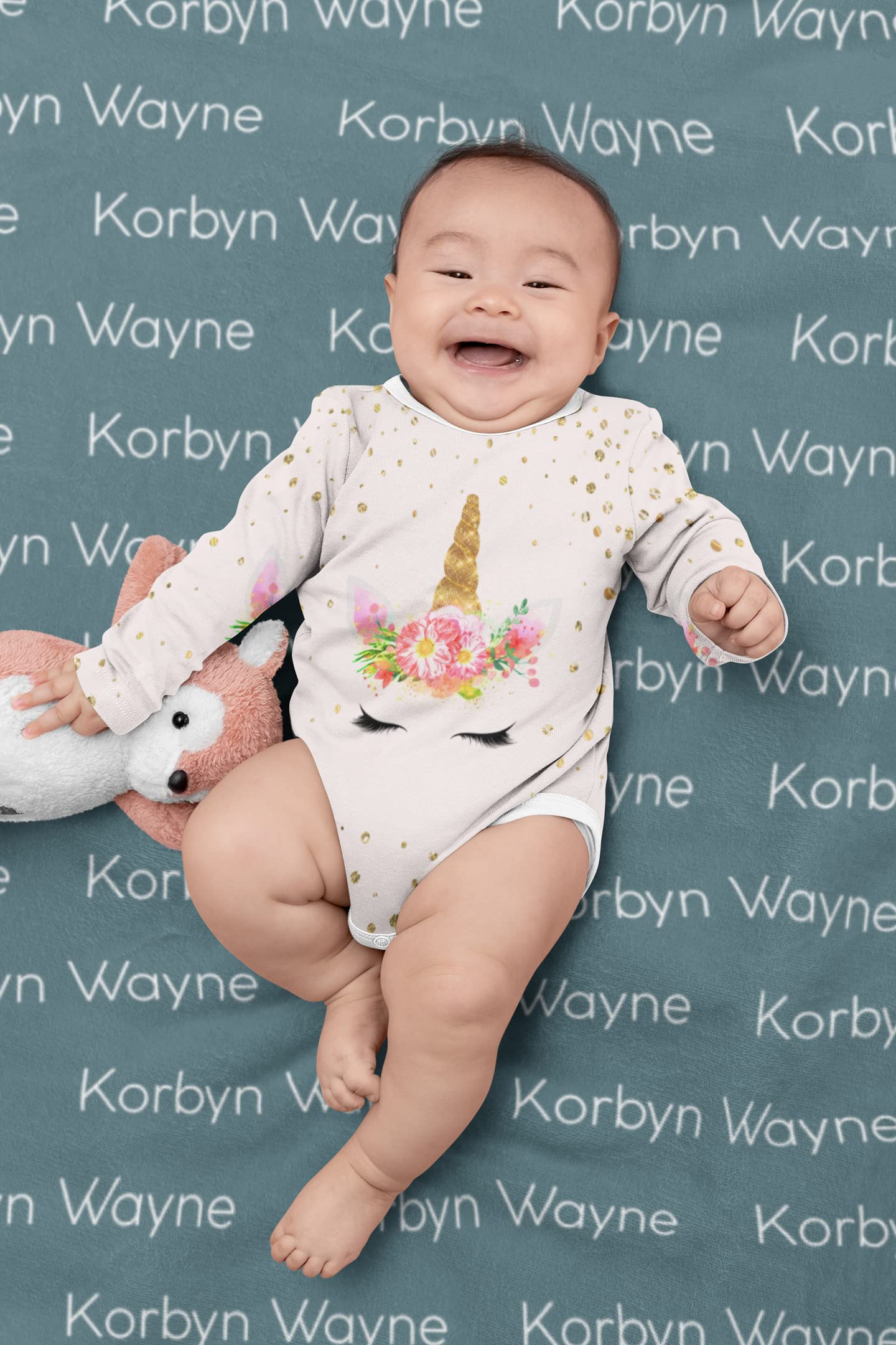 Custom Personalized Baby Blanket with Name - Ultra Soft Newborn Blanket for Boys & Girls - Perfect Baby Shower, Birthday & Christmas Gift - Ideal for Nursery, Stroller & Photo Shoots