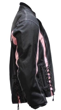 Women's Armored Black & Pink Textile Motorcycle Jacket - Durable Riding Gear for Street Biking & Commuting | Safety Protection for Female Riders