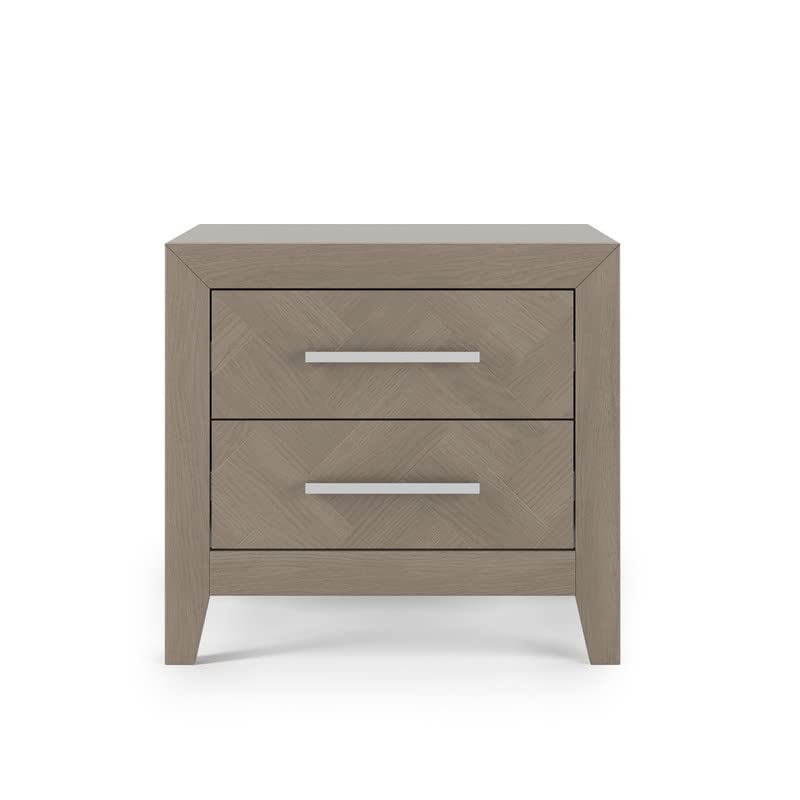 Child Craft Kieran 2-Drawer Nightstand - Sturdy Pinewood Nursery & Bedroom Side Table with Large Storage Drawers | Non-Toxic Baby-Safe Finish in Crescent Gray | Perfect for Kids' Rooms, Guest Bedrooms & Small Space Storage Solutions