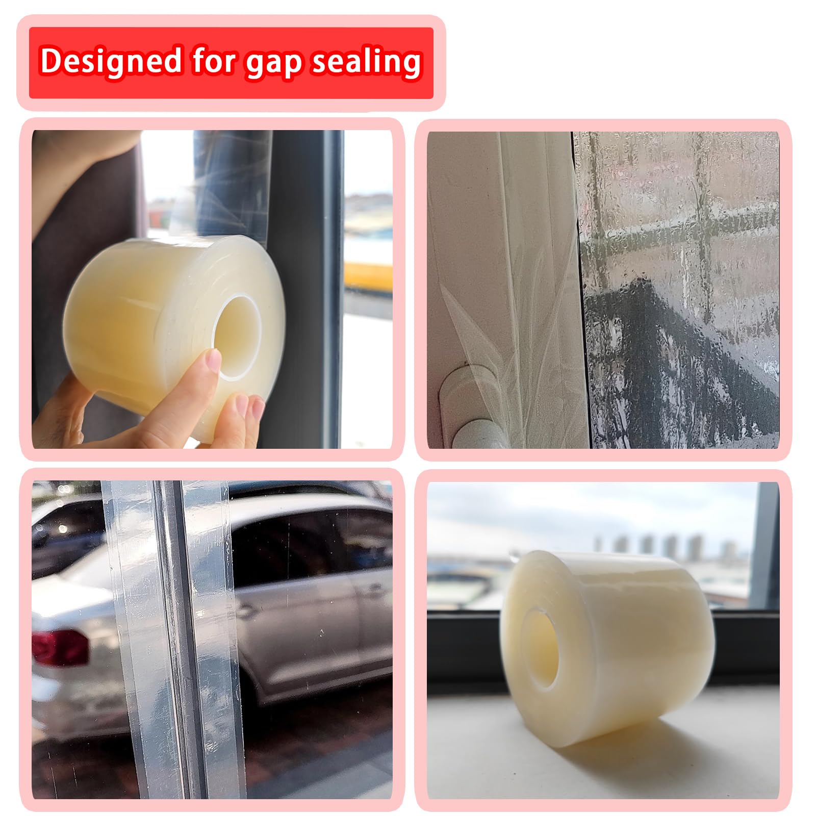 Birllaid 3 Inch x 55 Yards Clear Window Weather Sealing Tape - No Residue AC Insulation Film for Doors & Windows | Perfect for Winter Draft Proofing & Energy Efficiency