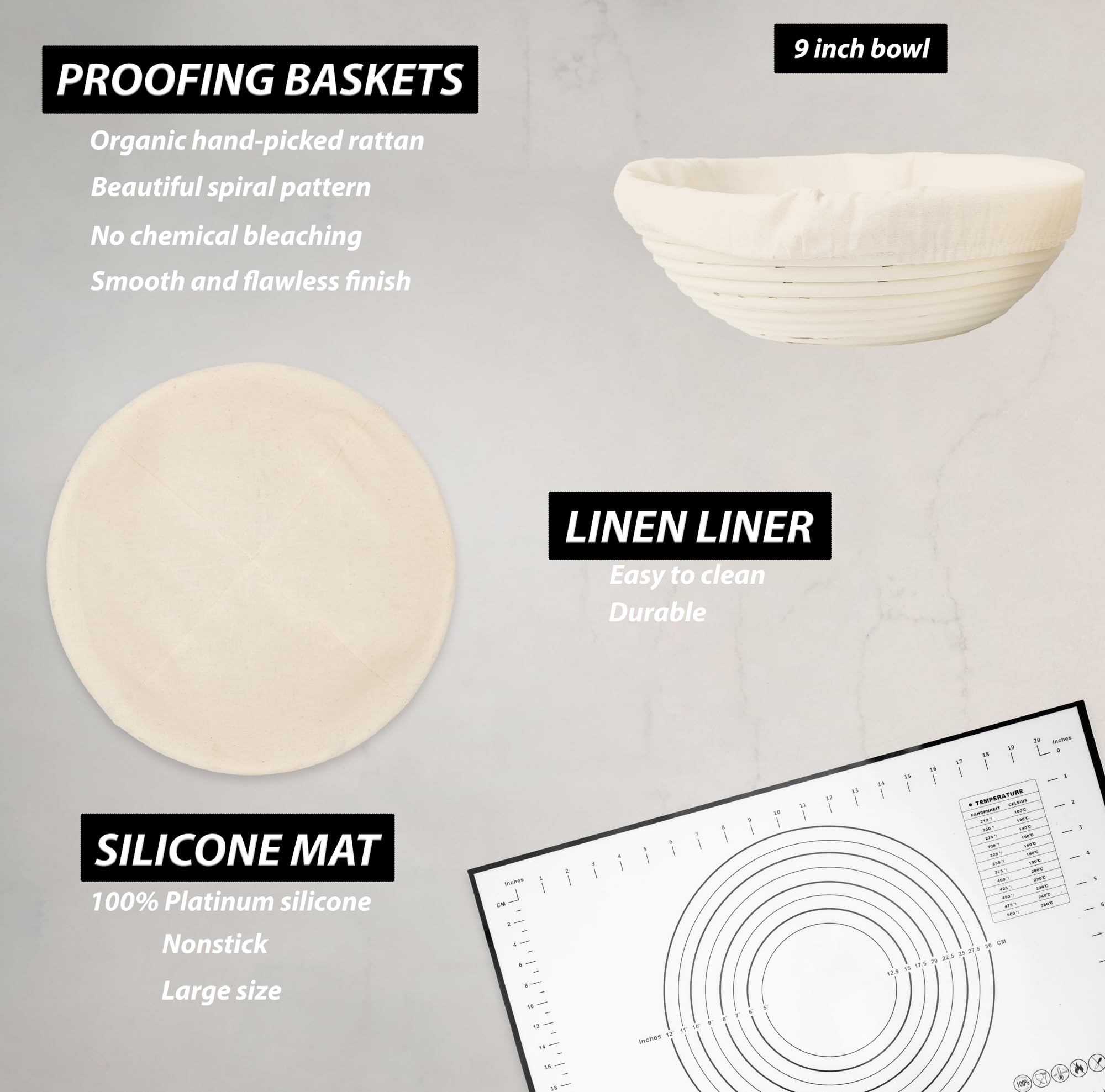 **Complete Sourdough Starter Kit - Bread Baking Supplies with Jar, Banneton Basket, Scraper, Whisk & Lame | Perfect for Homemade Artisan Sourdough Bread & Gifts**    *(Use Cases: Ideal for beginners, home bakers, sourdough enthusiasts, and DIY bread-making gifts.)*