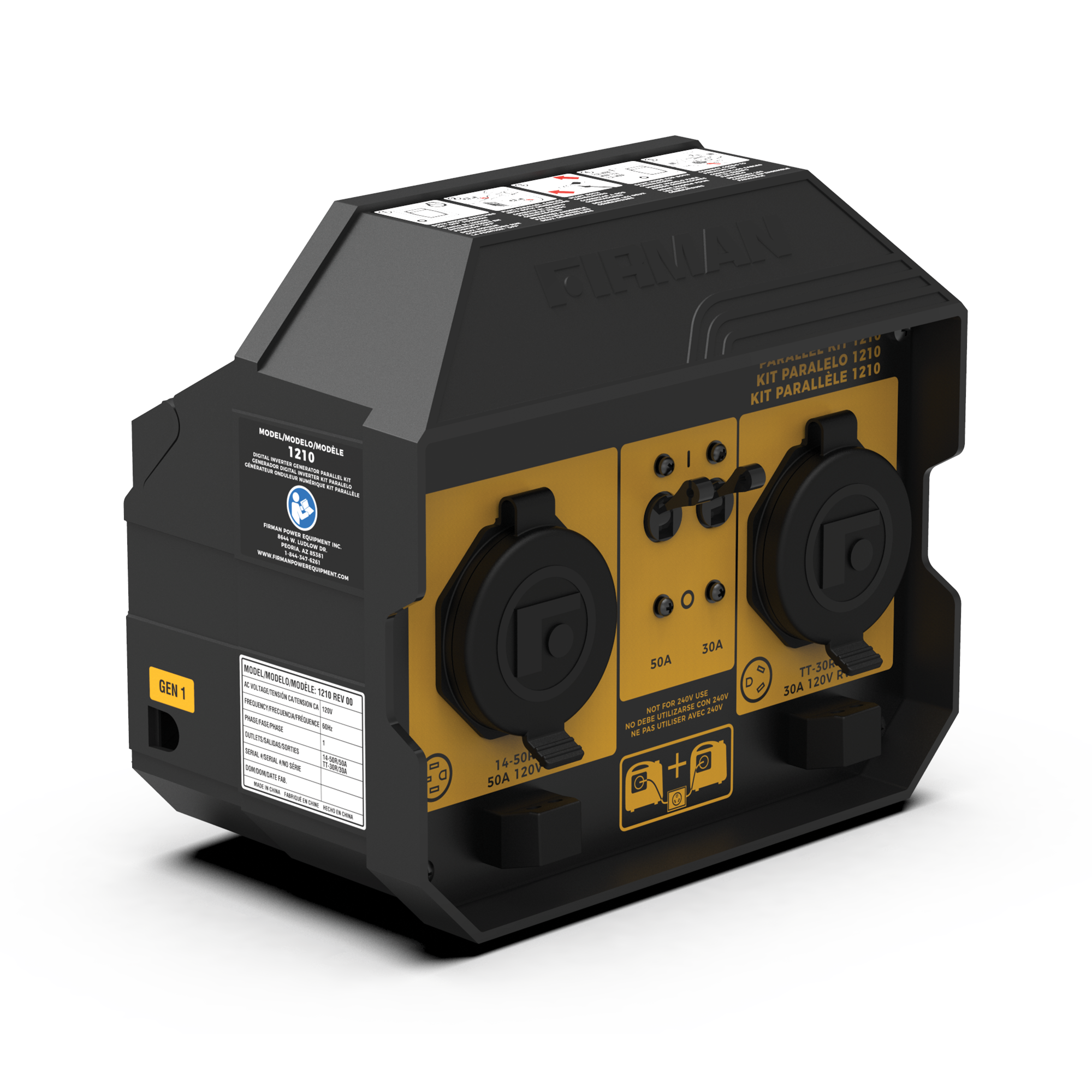 50A Portable Generator Parallel Kit - Dual Power Connection for Home & Outdoor Use - Camping, RV, Emergency Backup Power