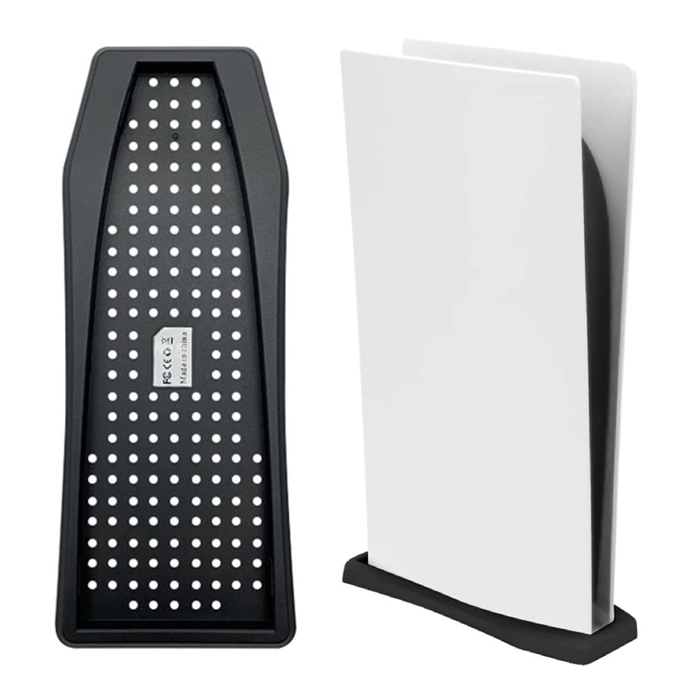 PS5 Vertical Stand for Digital Edition - Playstation 5 Console Holder with Cooling Vents & Non-Slip Feet, Black (Not for PS5 Slim) | Perfect for Gaming Setup & Space-Saving Storage