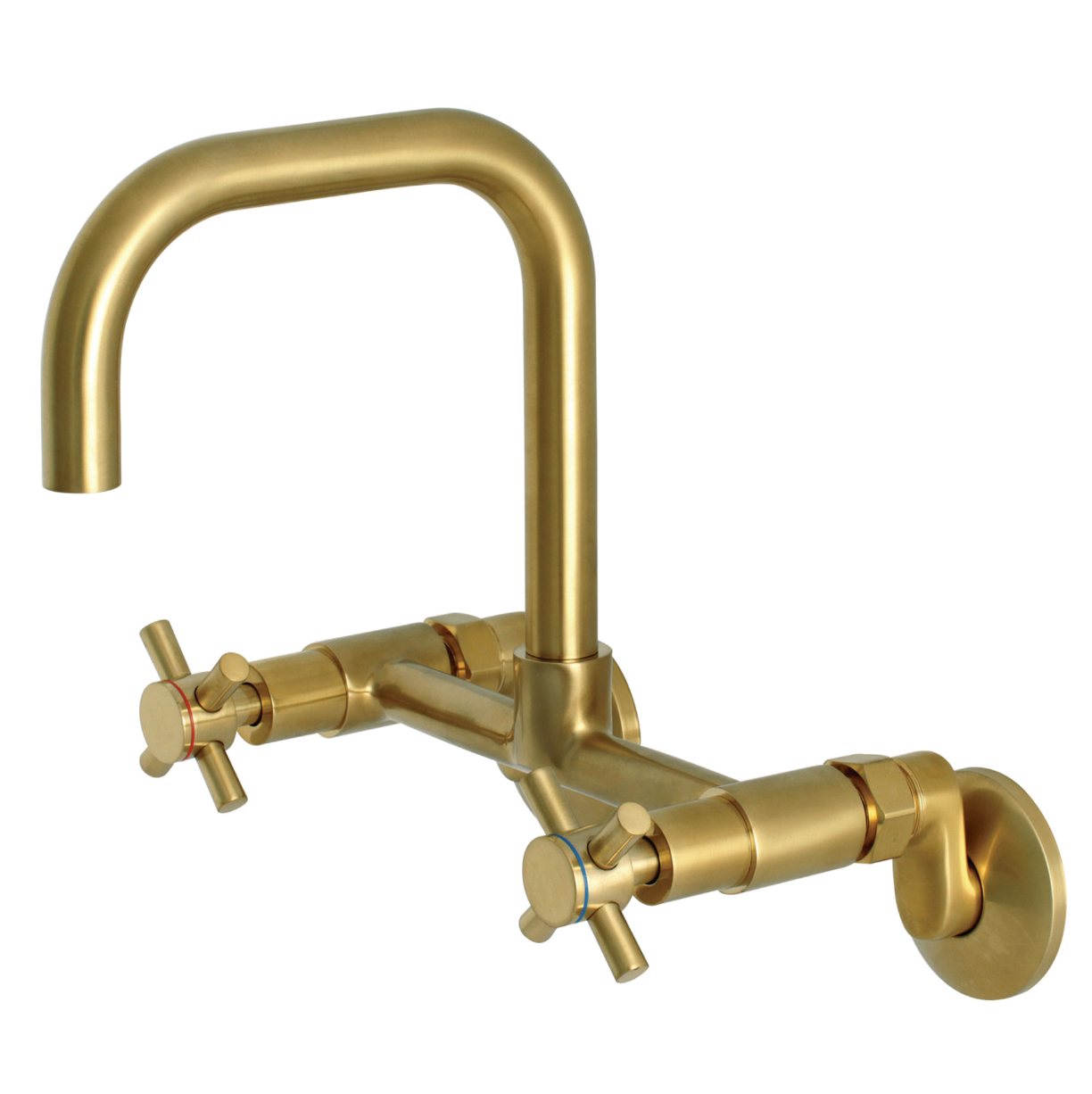 Concord Two Handle Wall Mount Bathroom Faucet - 2 Hole Deck Mount Sink Faucet for Bathroom Vanity, Powder Room & Utility Sink (Brushed Nickel Finish)
