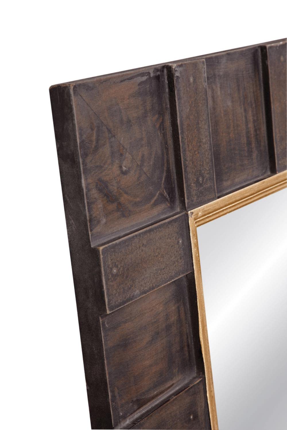 Natural Engineered Wood Wall Mirror - Modern Full-Length Mirror for Bedroom, Living Room & Entryway Decor