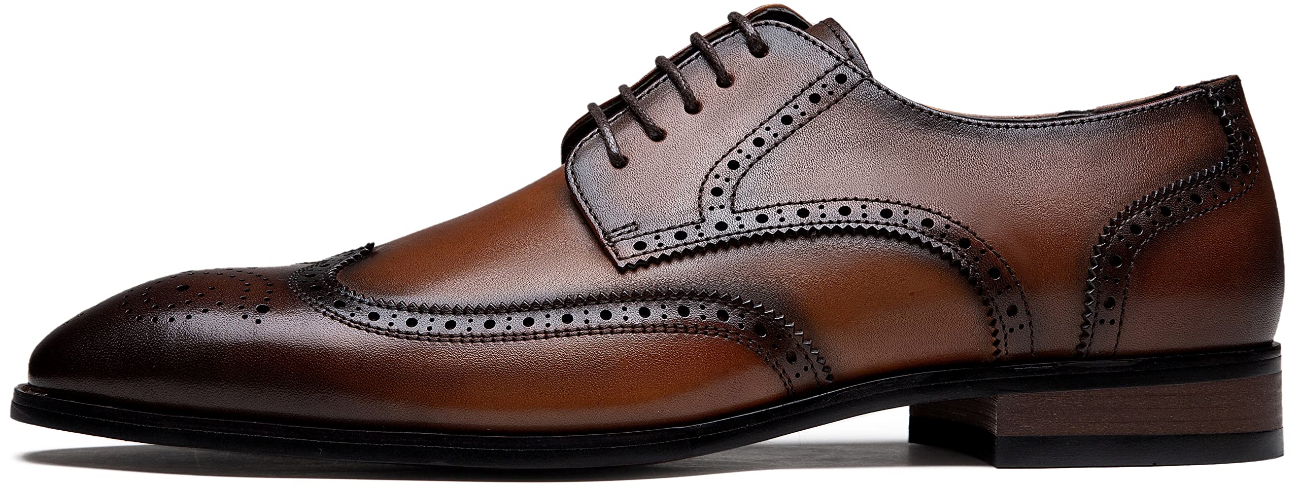 Premium Men's Leather Dress Shoes - Classic Oxford Derby Brogue Wingtip Business Formal Shoes for Men | Ideal for Office, Weddings & Special Occasions