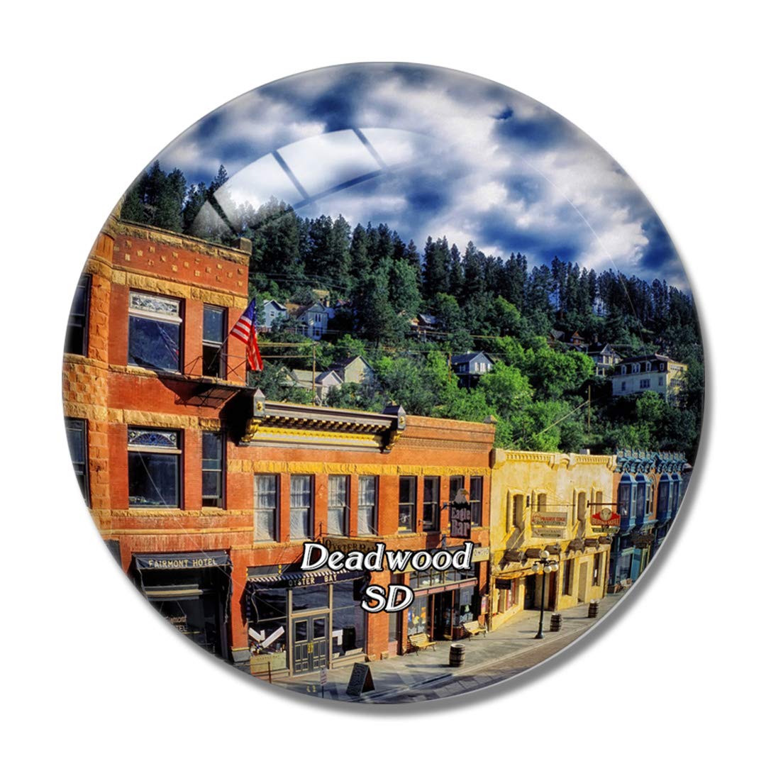 Deadwood South Dakota USA 3D Fridge Magnet - Crystal Glass Whiteboard Refrigerator Magnet Souvenir Gift for Travel Lovers & Collectors - Perfect for Home, Office, or Travel Memories