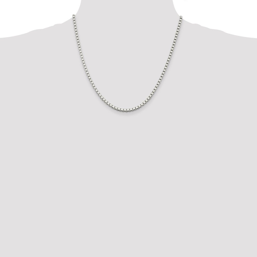 Solid 925 Sterling Silver 3.00mm Box Chain Necklace with Secure Lobster Clasp - Durable Fine Jewelry for Men & Women, Perfect for Everyday Wear, Gifts & Special Occasions